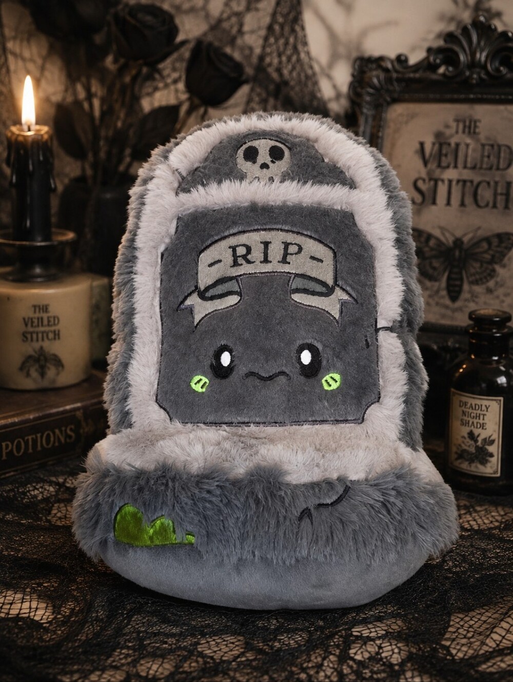 Squishable RIP Tombstone Plush Pillow Gray Spooky Cute Halloween NWOT